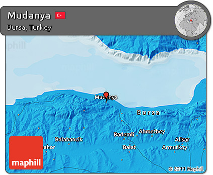 Political 3D Map of Mudanya