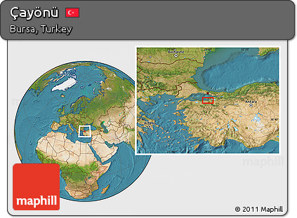 Satellite Location Map of Çayönü