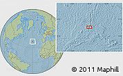 Savanna Style Location Map of the area around 40° 23' 48" N, 29° 40' 29" W, hill shading
