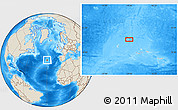 Shaded Relief Location Map of the area around 40° 23' 48" N, 29° 40' 29" W