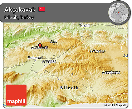 Physical 3D Map of Akçakavak