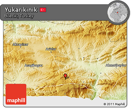 Physical 3D Map of Yukarıkınık
