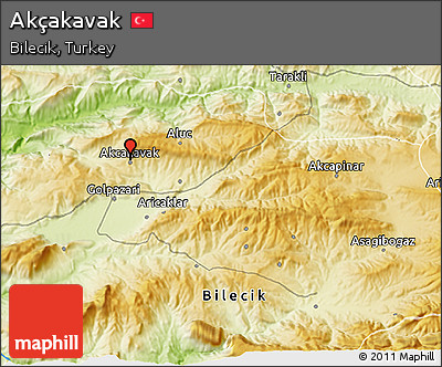 Physical 3D Map of Akçakavak