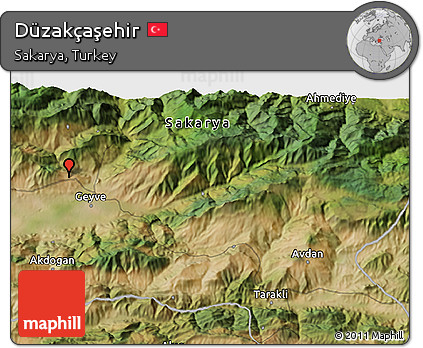 Satellite 3D Map of Düzakçaşehir