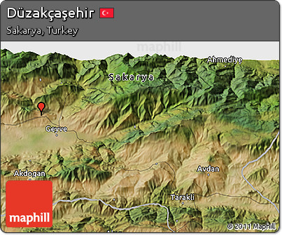 Satellite 3D Map of Düzakçaşehir