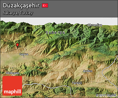 Satellite 3D Map of Düzakçaşehir