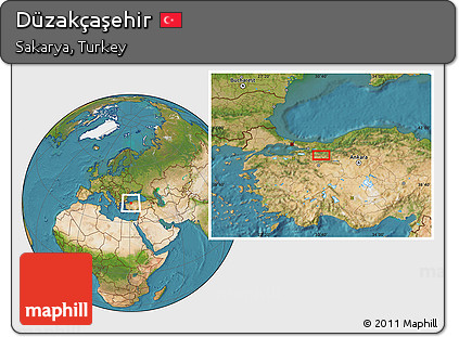Satellite Location Map of Düzakçaşehir
