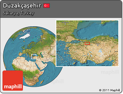 Satellite Location Map of Düzakçaşehir