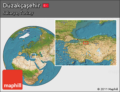Satellite Location Map of Düzakçaşehir