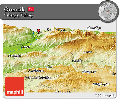 Physical Panoramic Map of Örencik