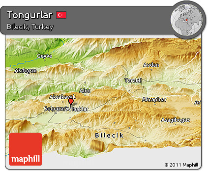Physical Panoramic Map of Tongurlar