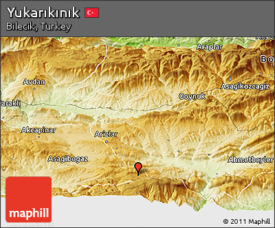 Physical Panoramic Map of Yukarıkınık