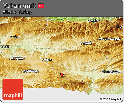 Physical Panoramic Map of Yukarıkınık