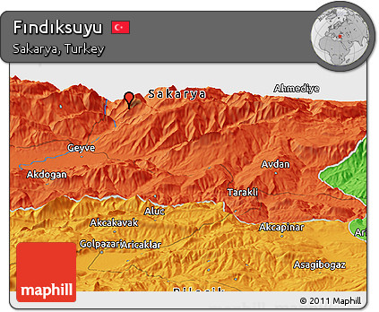 Political Panoramic Map of Fındıksuyu