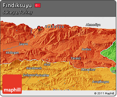 Political Panoramic Map of Fındıksuyu
