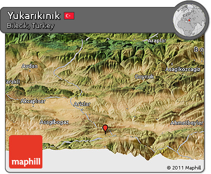 Satellite Panoramic Map of Yukarıkınık
