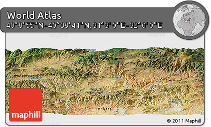 Satellite Panoramic Map of the Area around 40° 23' 48" N, 31° 31' 29" E