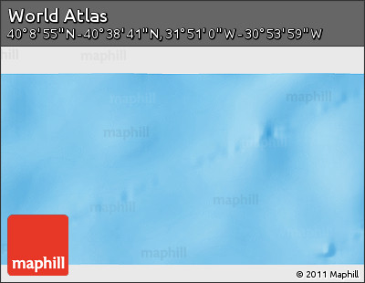 Physical 3D Map of the Area around 40° 23' 48" N, 31° 22' 30" W
