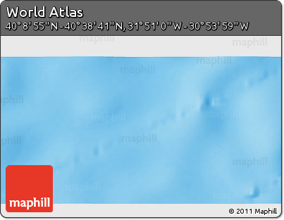 Physical 3D Map of the Area around 40° 23' 48" N, 31° 22' 30" W