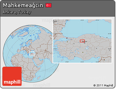 Gray Location Map of Mahkemeağcin