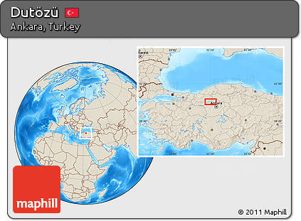 Shaded Relief Location Map of Dutözü