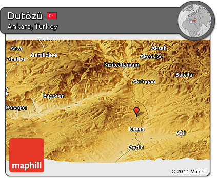 Physical Panoramic Map of Dutözü