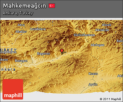Physical Panoramic Map of Mahkemeağcin