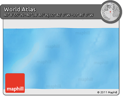 Physical 3D Map of the Area around 40° 23' 48" N, 32° 13' 30" W