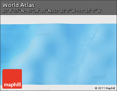 Physical 3D Map of the Area around 40° 23' 48" N, 32° 13' 30" W