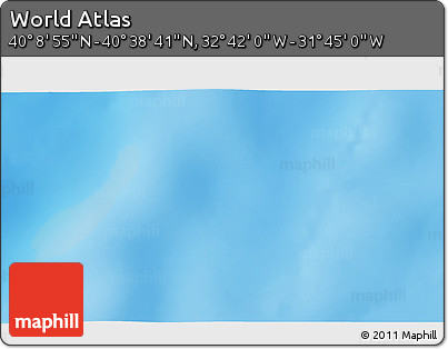 Physical 3D Map of the Area around 40° 23' 48" N, 32° 13' 30" W
