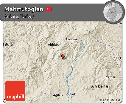 Shaded Relief 3D Map of Mahmutoğlan