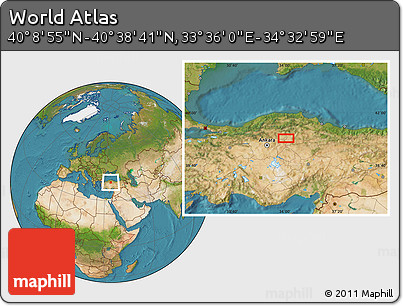 Satellite Location Map of the Area around 40° 23' 48" N, 34° 4' 30" E