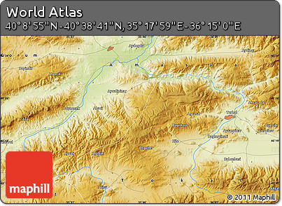 Physical Map of the Area around 40° 23' 48" N, 35° 46' 29" E