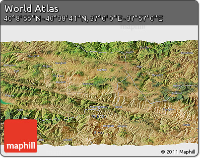 Satellite 3D Map of the Area around 40° 23' 48" N, 37° 28' 30" E