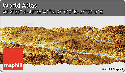 Physical Panoramic Map of the Area around 40° 23' 48" N, 37° 28' 30" E