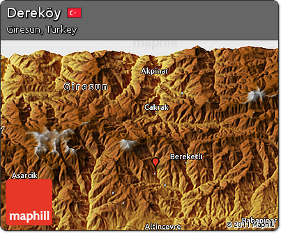 Physical 3D Map of Dereköy