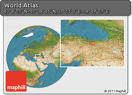 Satellite Location Map of the Area around 40° 23' 48" N, 38° 19' 30" E
