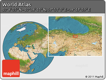 Satellite Location Map of the Area around 40° 23' 48" N, 38° 19' 30" E