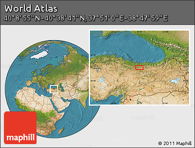 Satellite Location Map of the Area around 40° 23' 48" N, 38° 19' 30" E