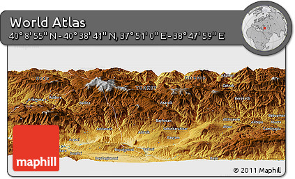 Physical Panoramic Map of the Area around 40° 23' 48" N, 38° 19' 30" E