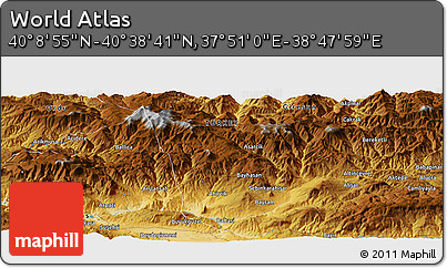 Physical Panoramic Map of the Area around 40° 23' 48" N, 38° 19' 30" E
