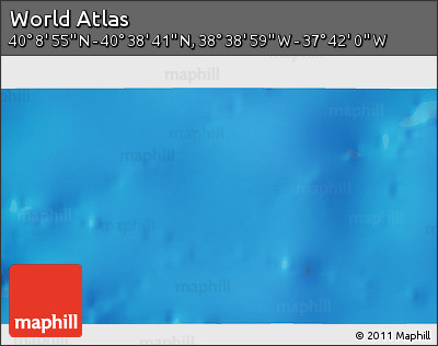 Physical 3D Map of the Area around 40° 23' 48" N, 38° 10' 29" W