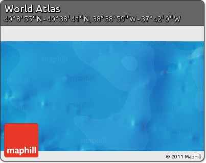 Political 3D Map of the Area around 40° 23' 48" N, 38° 10' 29" W