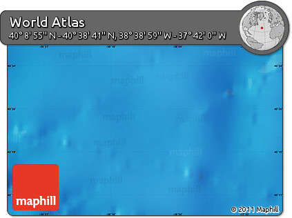 Physical Map of the Area around 40° 23' 48" N, 38° 10' 29" W