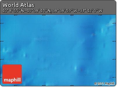 Physical Map of the Area around 40° 23' 48" N, 38° 10' 29" W
