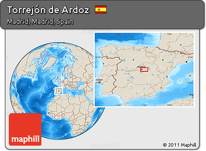 Shaded Relief Location Map of Torrejón De Ardoz