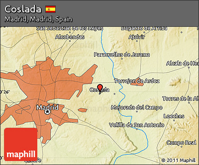 Physical Map of Coslada