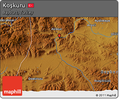 Physical 3D Map of Koşkuru