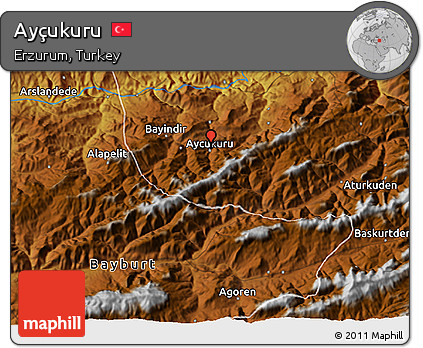 Physical 3D Map of Ayçukuru