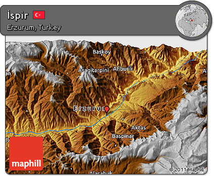Physical 3D Map of İspir